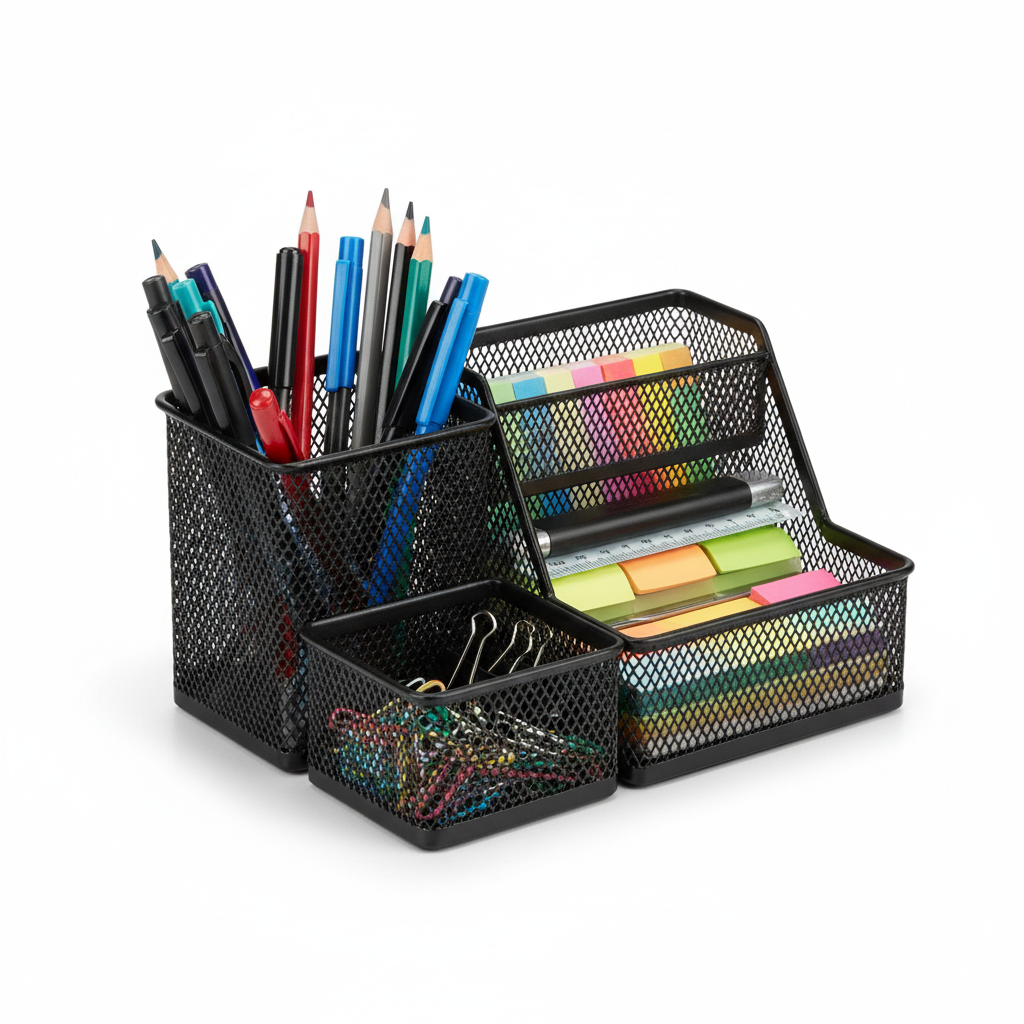 Multi-Compartment Desk Organizer – Stationery Storage Box with Drawers & Slots for Home, School & Office