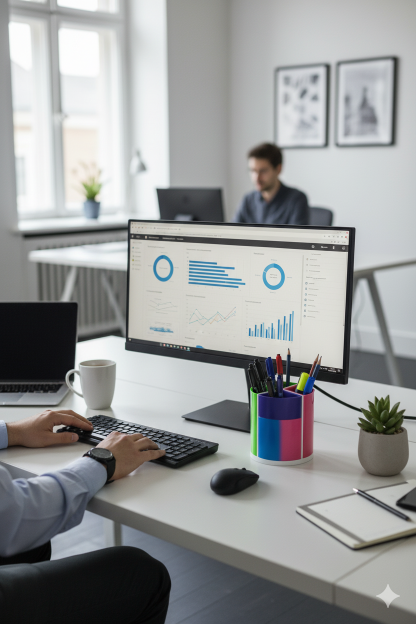 Multicolor Detachable Pen Holder & Desk Organizer – Creative Rainbow Stationery Stand for Home, Office & Study Table