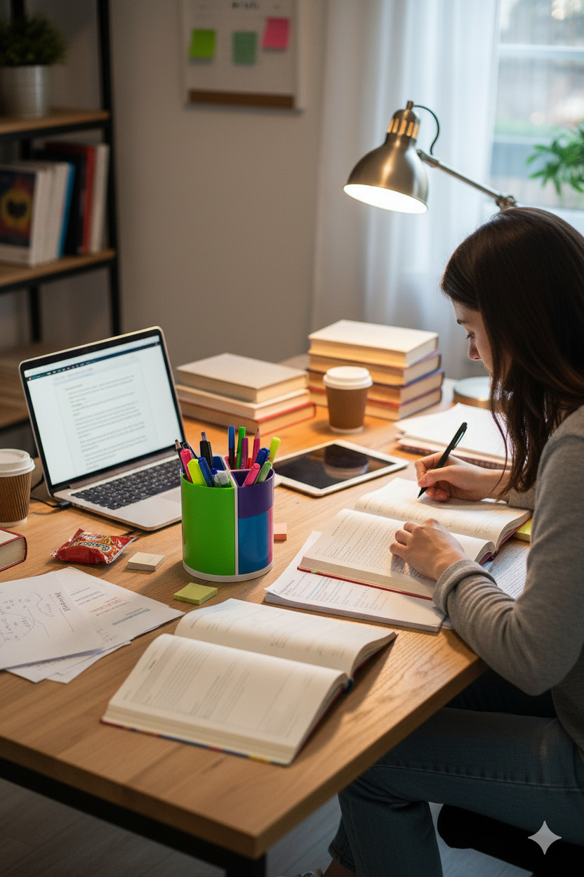 Multicolor Detachable Pen Holder & Desk Organizer – Creative Rainbow Stationery Stand for Home, Office & Study Table