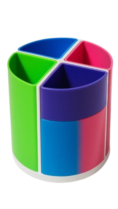 Multicolor Detachable Pen Holder & Desk Organizer – Creative Rainbow Stationery Stand for Home, Office & Study Table