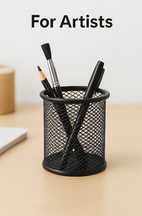 Metal Mesh Cylindrical Pen Stand – Premium Desk Organizer Holder for Pens, Pencils, Markers & Stationery