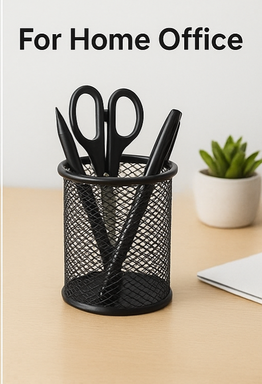 Metal Mesh Cylindrical Pen Stand – Premium Desk Organizer Holder for Pens, Pencils, Markers & Stationery